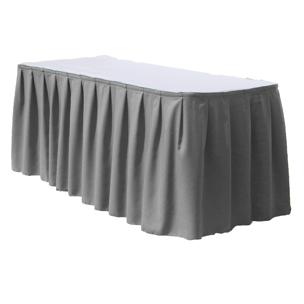 Ks Linens Polyester Table Skirt 14 Feet (Grey)