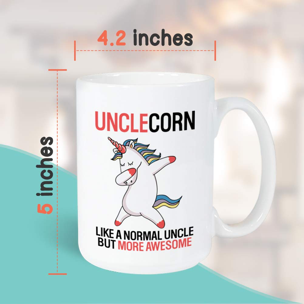 Uncle Coffee Mug 15 Oz, Magical Unclecorn Funny Appreciation Mug For Family