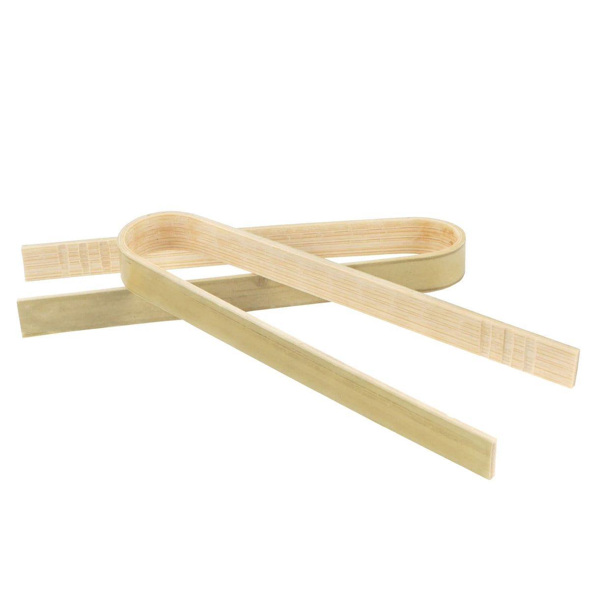 Bamboomn 3.9'' Mini Bamboo Disposable Tongs - Toast Tongs - 60 Pieces