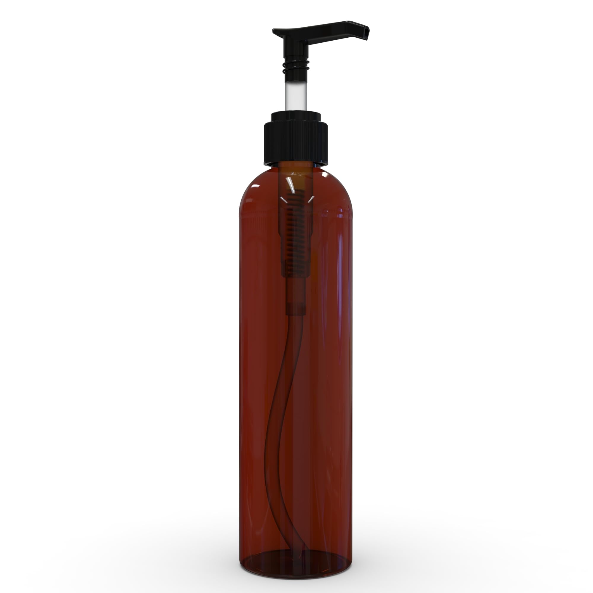 Brightfrom Lotion Pump Bottles, Empty 8 Oz, Bpa-Free Refillable Plastic Containers, Amber With Black Dispenser For - Soap, Shamp