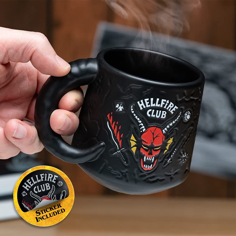 Paladone Stranger Things Hawkins High Hellfire Club Demon Embossed Ceramic Coffee Mug 400Ml | Officially Licensed Horror Movie M