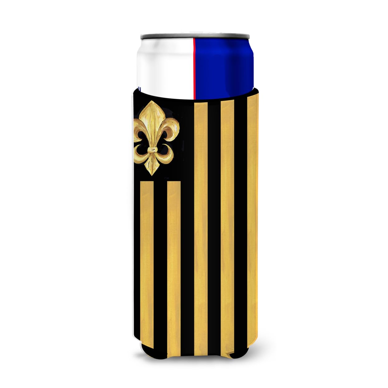 Black Gold Fleur de lis Nation Ultra Beverage Insulators for slim cans 8198MUK