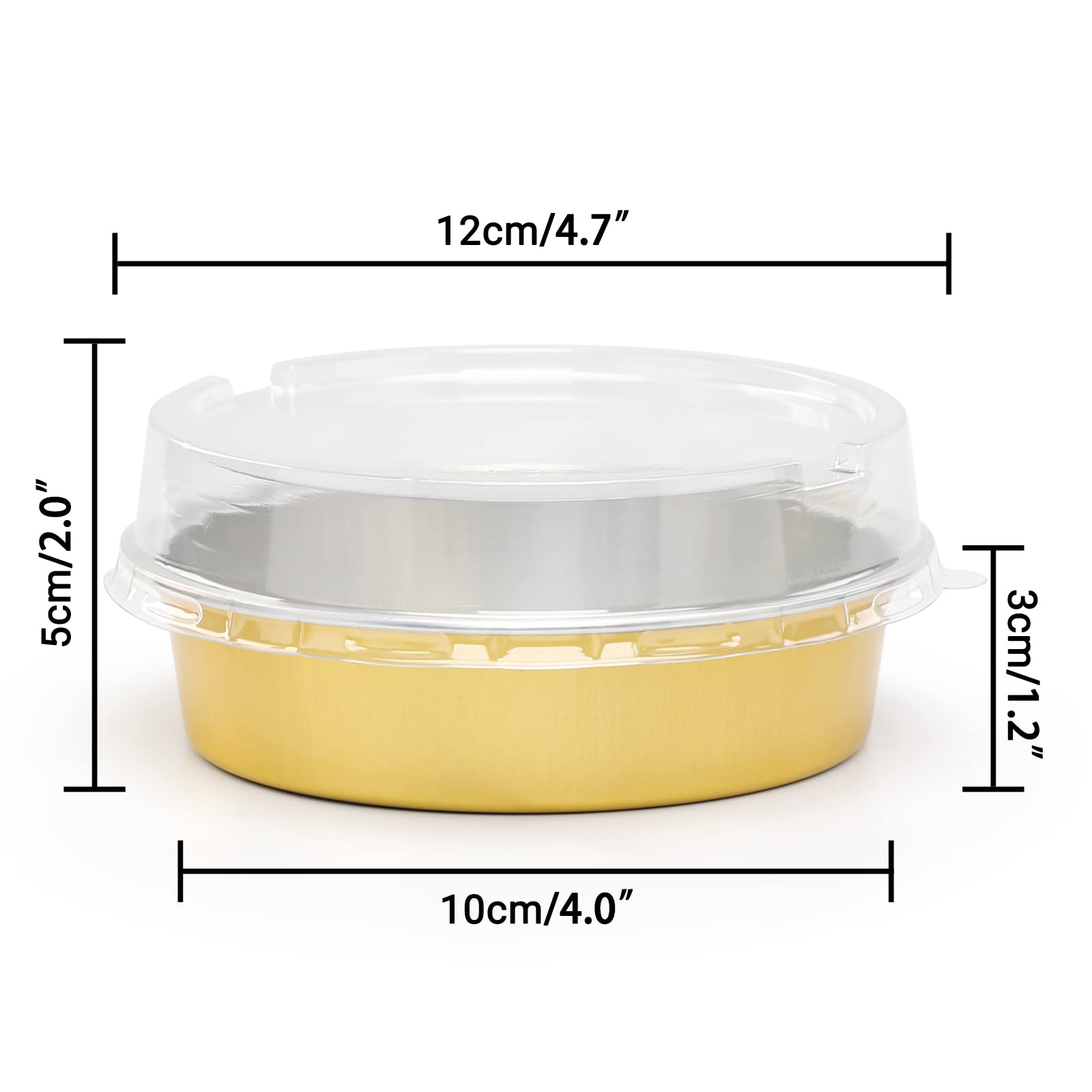 Beasea Aluminum Foil Pie Pan 4 inch Round Oven Baking Mini Cake Pan  20 Pcs 8 Oz Aluminum Pie Pan Tin Golden Tart Pans for Pie Tart Quiche
