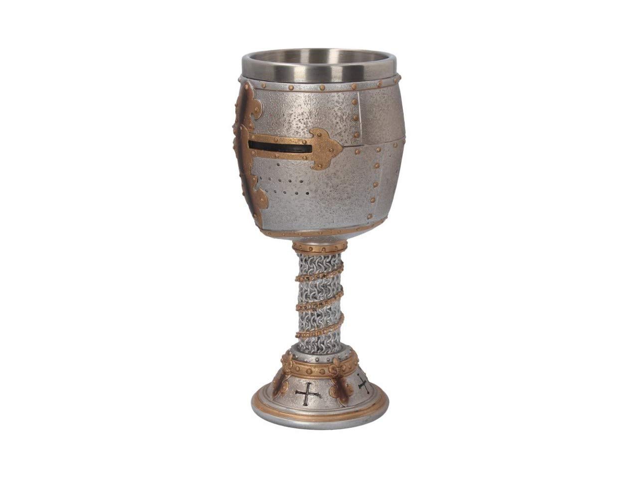 Nemesis Now B3245H7 Crusader Goblet 18Cm Silver, Resin W/Stainless Steel Insert, One Size