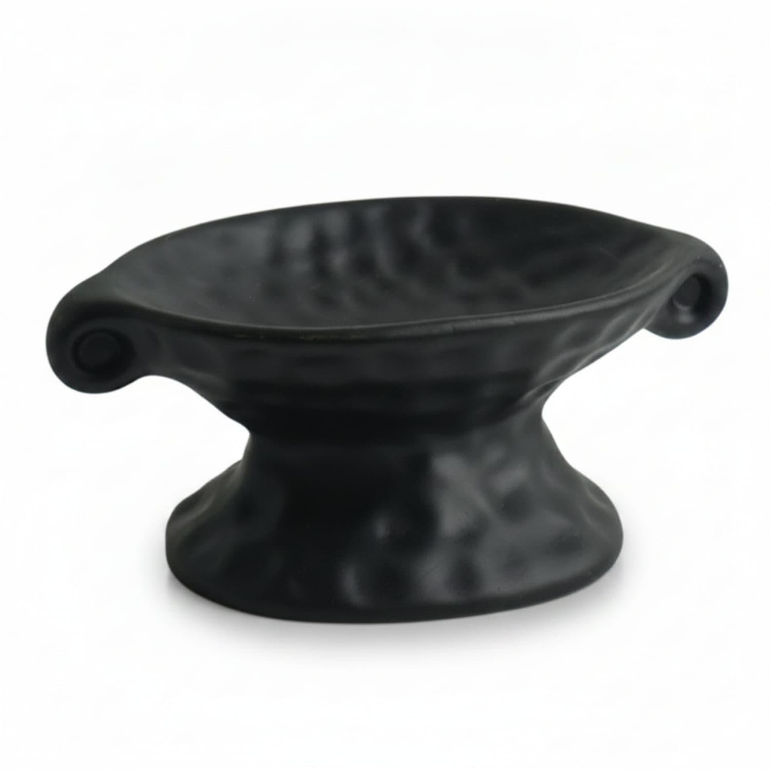 Zoomella Shallow Bowl Doubleear Tray Sculpted Jewelry Tray Smooth Trinket Dish Black, Black|Trays|Home & Garden