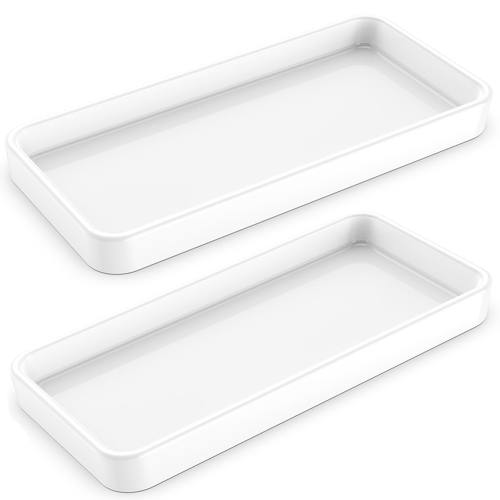 Gurygo 2 Pack 12'' Countertop And Vanity Tray - Kitchen Tray For Soap Bottles - Rectangular Vanity Tray For Bathroom - Vanity Tr