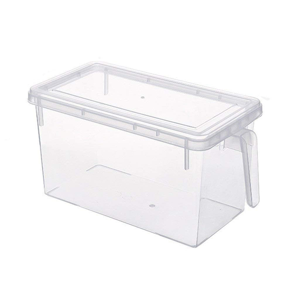 Abudit Plastic Food Storage Basket Freezer Vegetables Fruit Meat Handle Container Stack Organizer For Kitchen Pantry Cabinets Wi