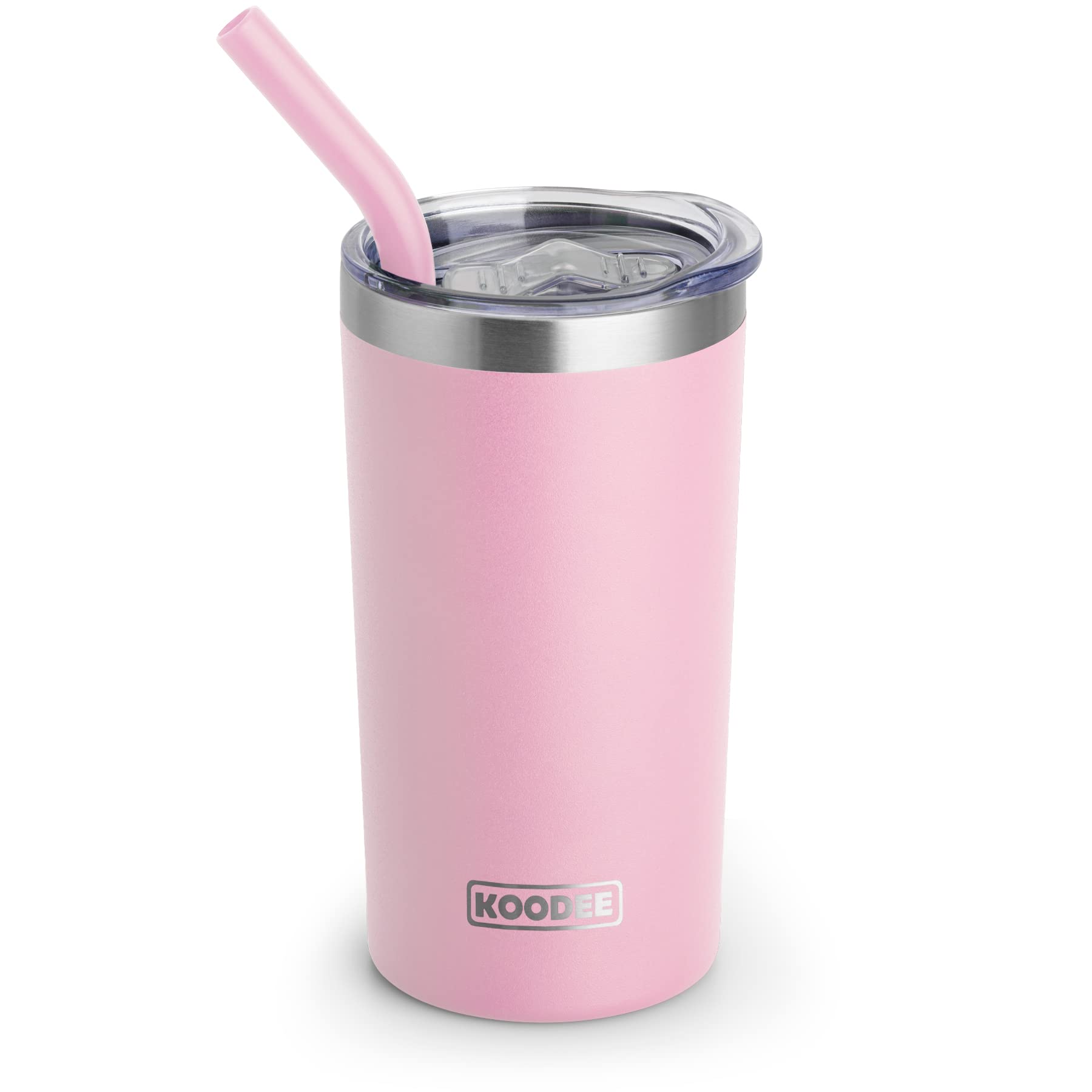 koodee Insulated Tumbler, 12 oz Tumbler with Lid and Straw-Stainless Steel Double Wall Vacuum Insulated Coffee Tumbler Cup for W