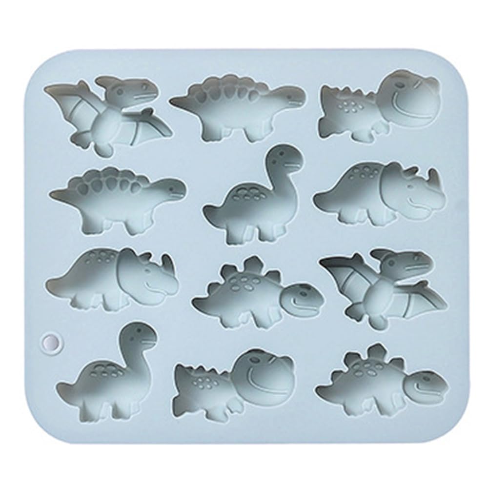 Sujosa Silicone Cake Pop Mold Non Stick Fancy Mold Cake Pan 12 Cavity Dinosaur Shape Candy Cupcake Cornbread Chocolate Brownie G