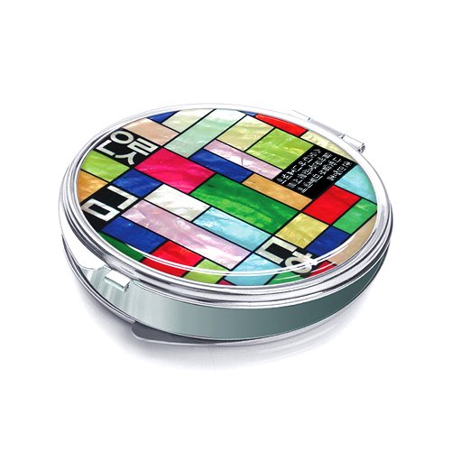 Nacreh Portable Makeup Compact Double Magnifying Mirror Cosmestic Foldable Pocket Style Unique Mother Of Pearl Design (New Patch