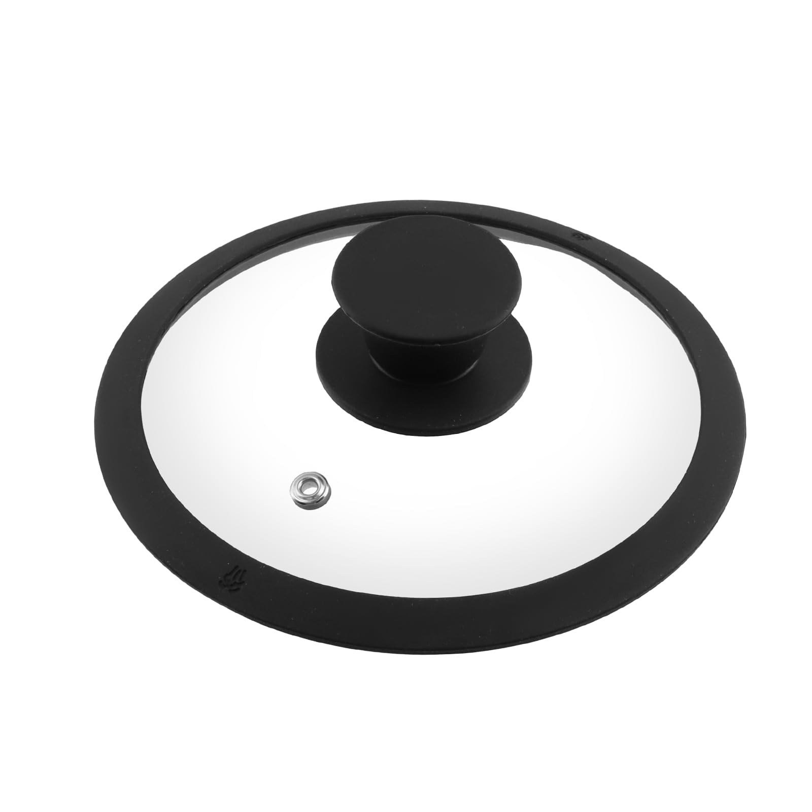 Antrader 6.5 Inch Tempered Glass Lid with Heat Resistant Silicone Rim,Black