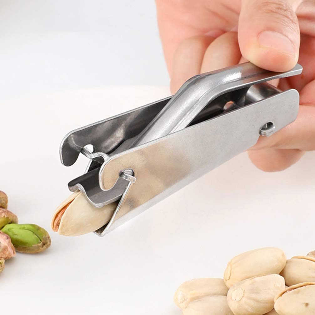 Hemoton 2Pcs Stainless Steel Nut Shell Cracker Pistachio Sheller Sunflower Seeds Peeler Walnut Pine Sheller