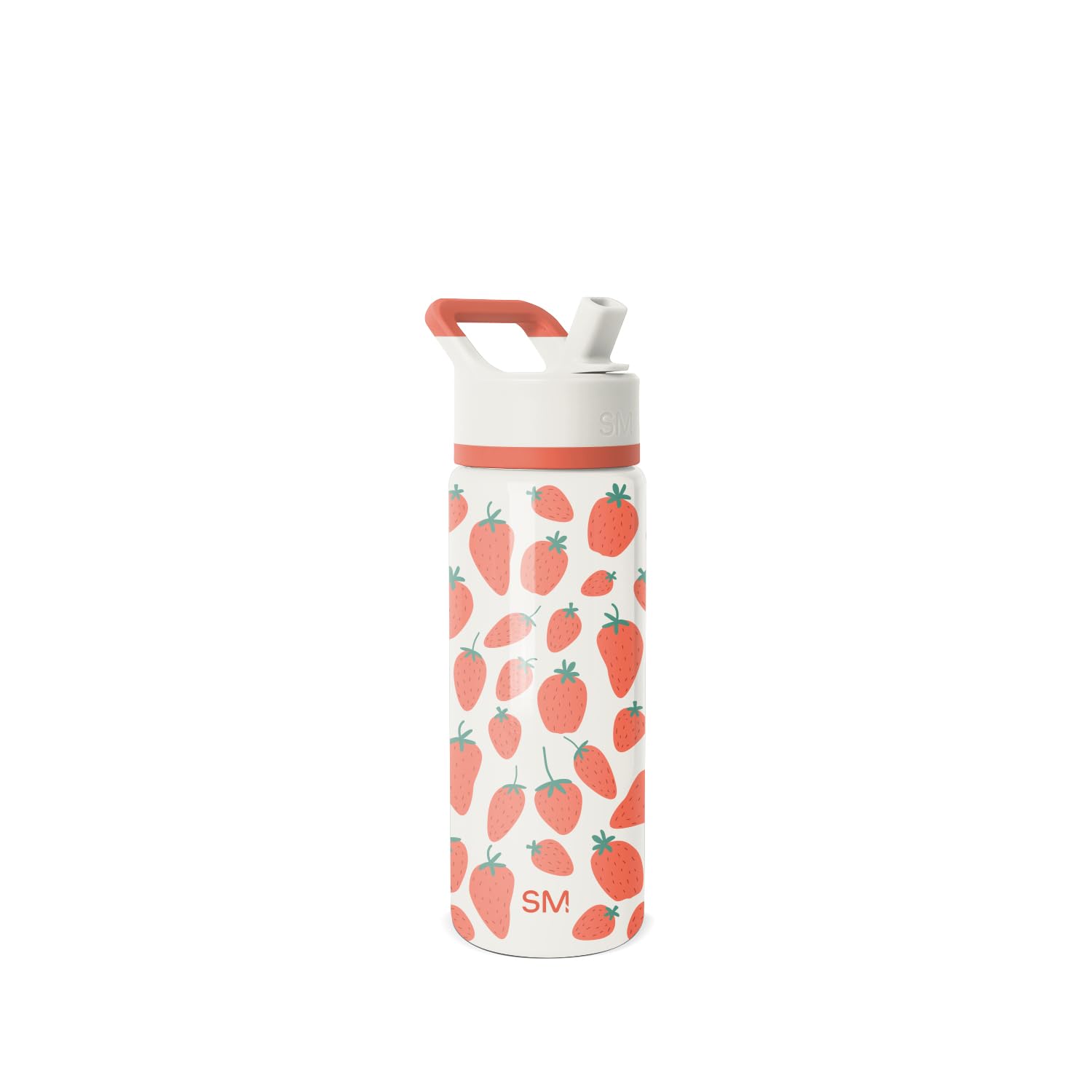Simple Modern Kids Summit Water Bottle with Straw Lid | 18oz Stainless Steel Cup Insulated Tumbler for Girls, School | Strawberr