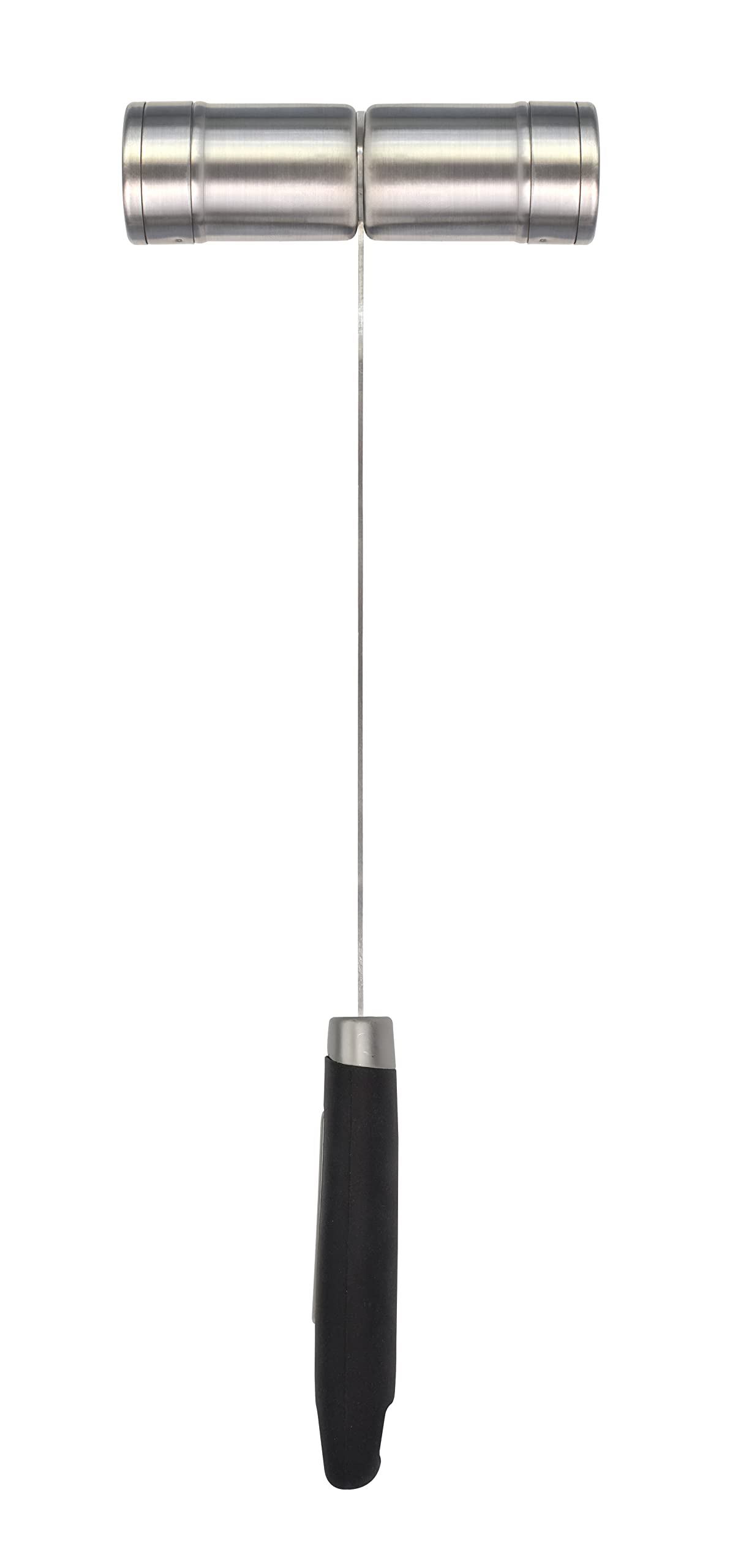 Jim Beam Stainless Steel Salt And Pepper Shaker With Long, Soft Grip Handles, Large, Silver