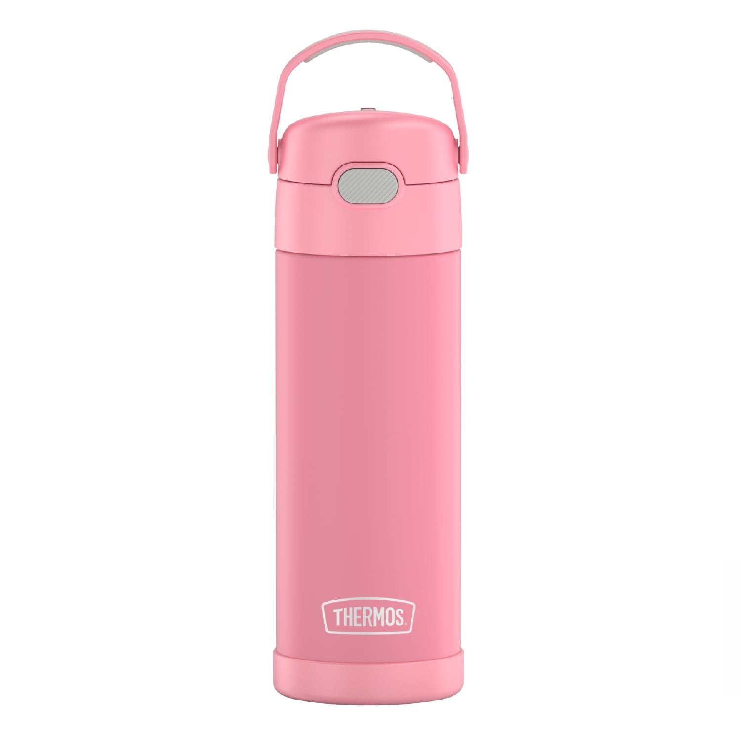 Thermos Funtainer 16 Ounce Stainless Steel Vacuum Insulated Bottle With Wide Spout Lid, Pink