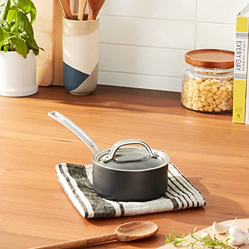 Viking Culinary Hard Anodized Nonstick Saucepan, 1 Quart, Includes Glass Lid, Oven And Dishwasher Safe, Works On Electronic, Cer