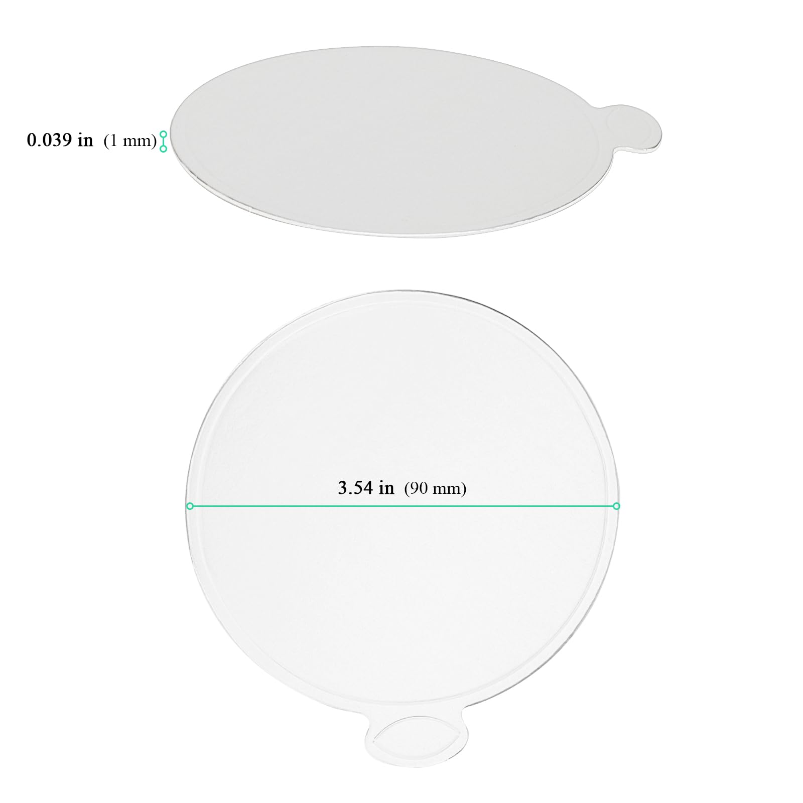 Senjeok 500 Pcs 3.5 Inch Silver Mini Cake Boards, Round Cake Cardboard, Mini Cupcake Boards Cake Base For Mousse, Dessert Displa