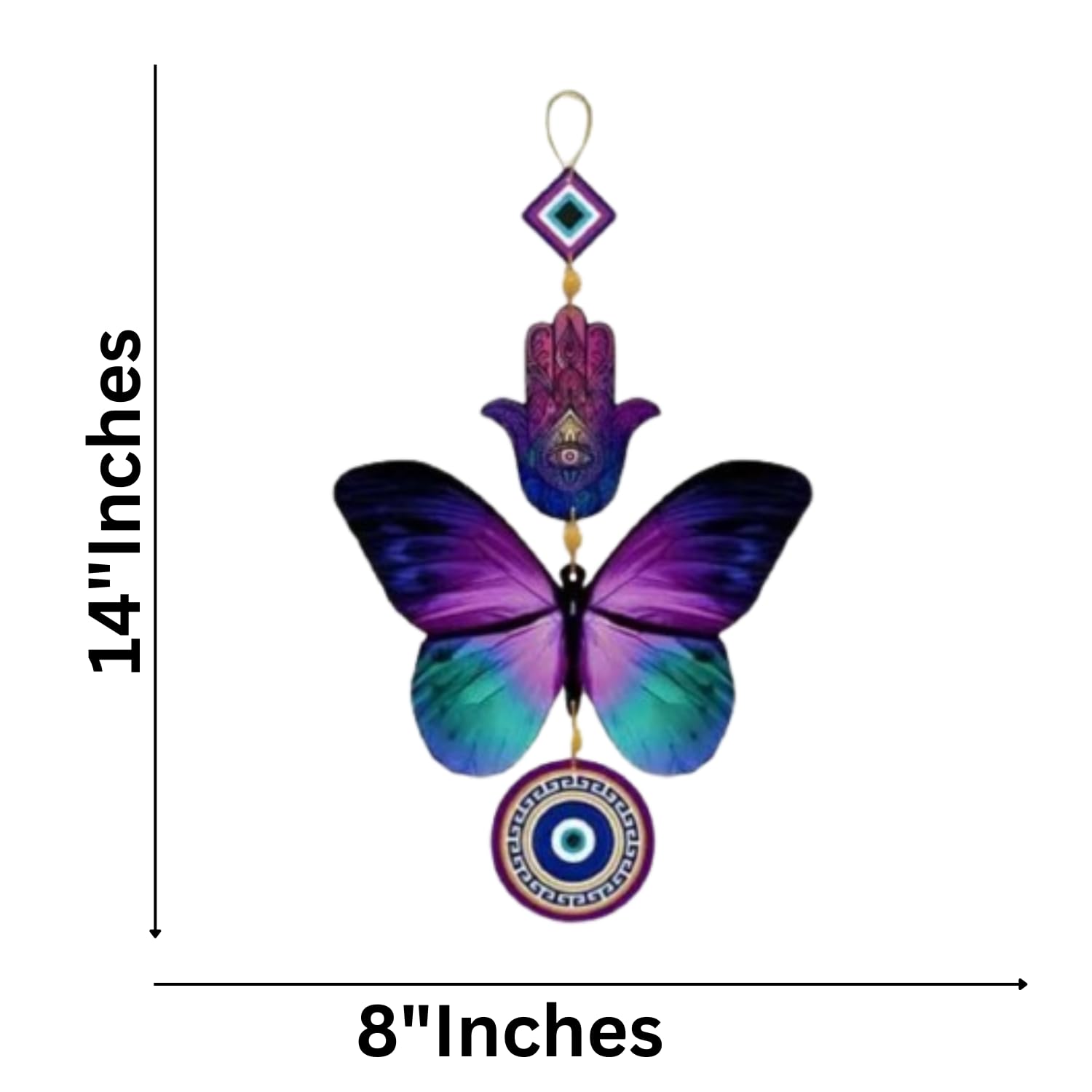 Webelkart Decorative Wall Hanging For Door Entrance, Butterfly Evil Eye Wall Hanging For Protection And Elegance Home Decor, Uni