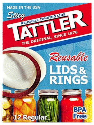 Tattler Regular Mouth Canning Lids With Rubber Rings 12 Pk