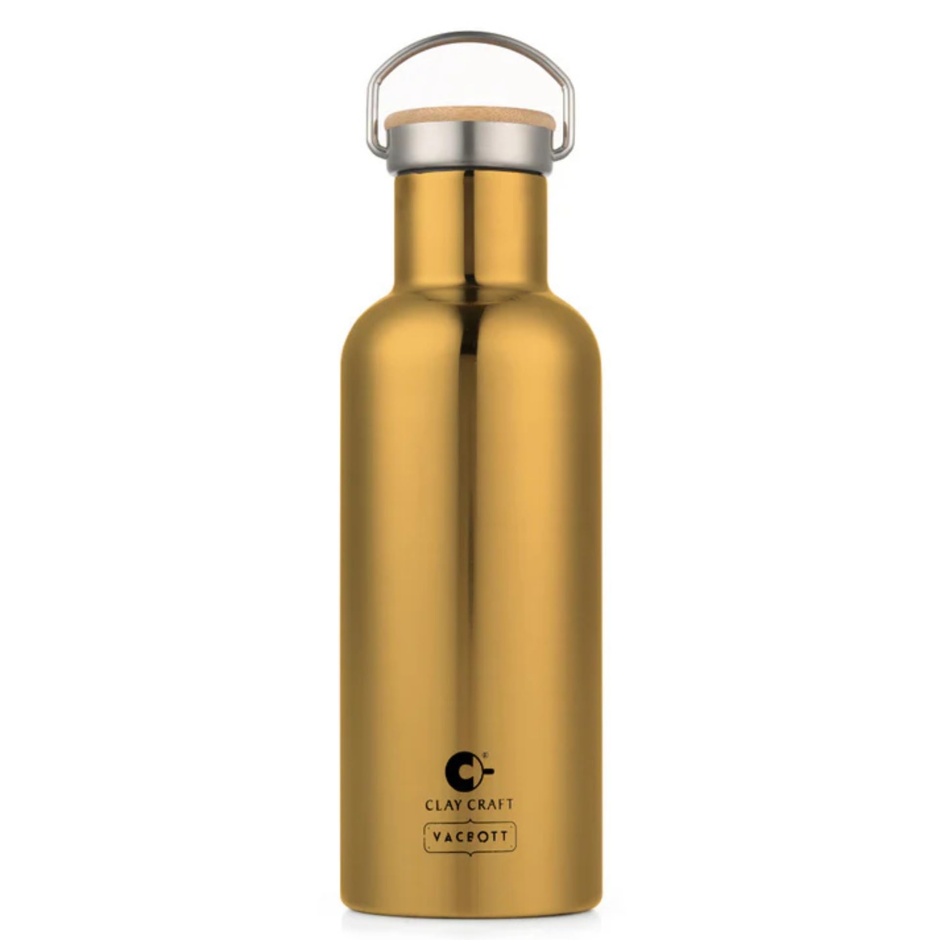 Clay Craft Vacbott Melissa Double Walled 18 Hours Hot And 24 Hours Cold Water Bottle-700Ml, 1-Piece(Electro Gold) Leak Proof|Eas