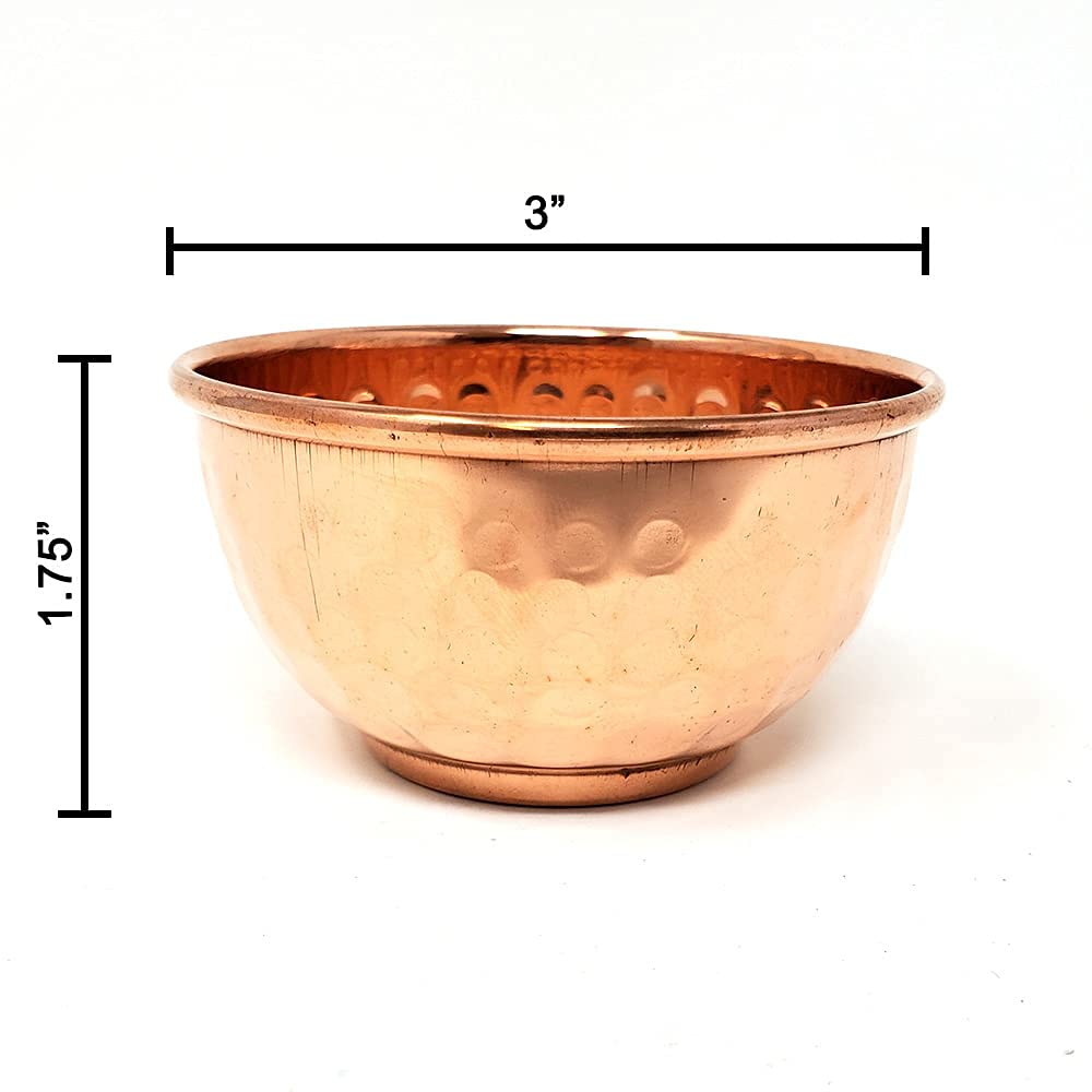 New Age Imports, Inc. Copper Offering Bowl 3, Great for Altar and Ritual Use, Incense Burner, Smudging and Decoration Bowl