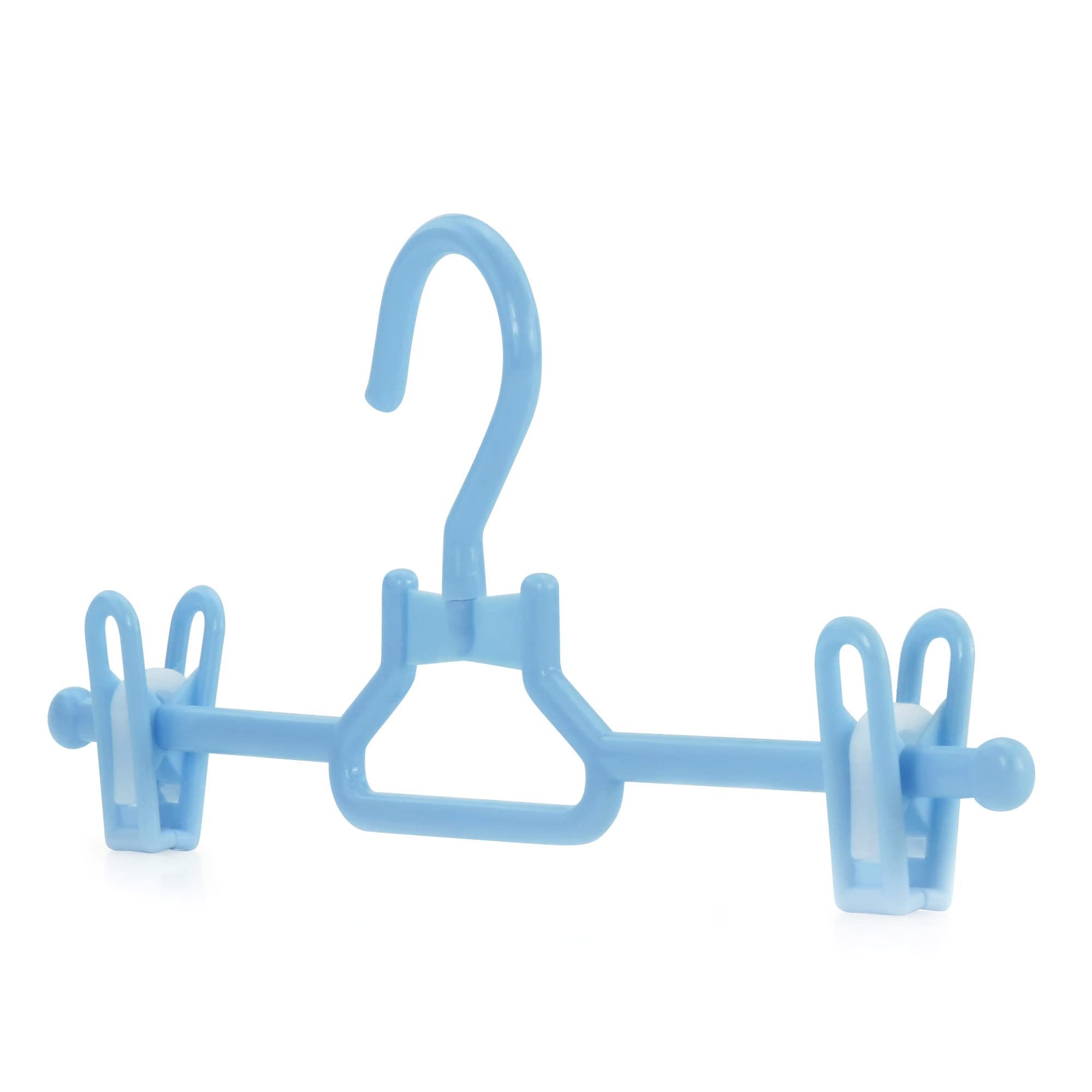 Hangerworld 11.8Inch Kids Toddler Baby Pant And Skirt Hangers With Clips Swivel Hook (20 Pack, Blue)