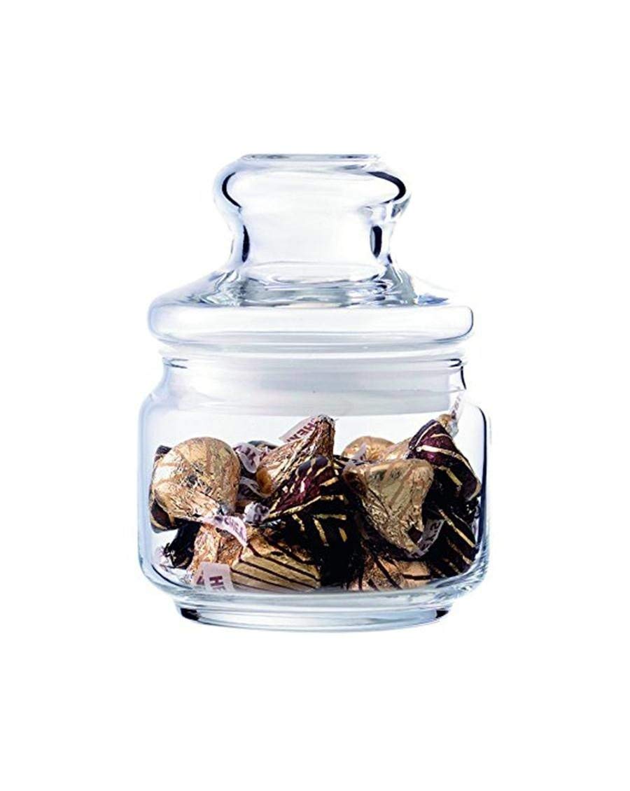 Ocean Pop Glass Jar With Lid Set Of 6 Pcs, 325 Ml, Clear Soda Lime Container | Stylish & Durable Storage For Cookies, Snacks, Pi