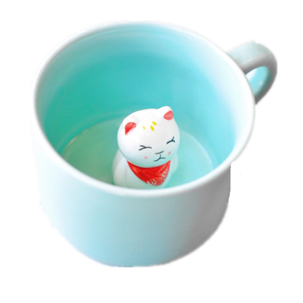 Zah 3D Coffee Mug Cute Animal Inside Cup Cartoon Ceramics Figurine Teacup For Boys Girls Kids - Party Office Morning Mugs For Te