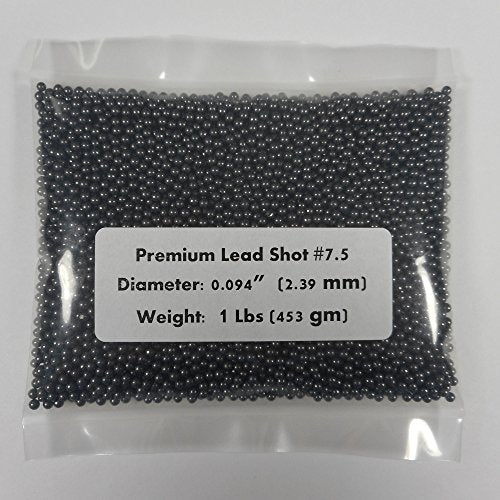 Lead Shot Balls #7.5 Bag 1 Lbs (16 Oz) (453 Gm) (0.094 '') (2.39 Mm) Dia