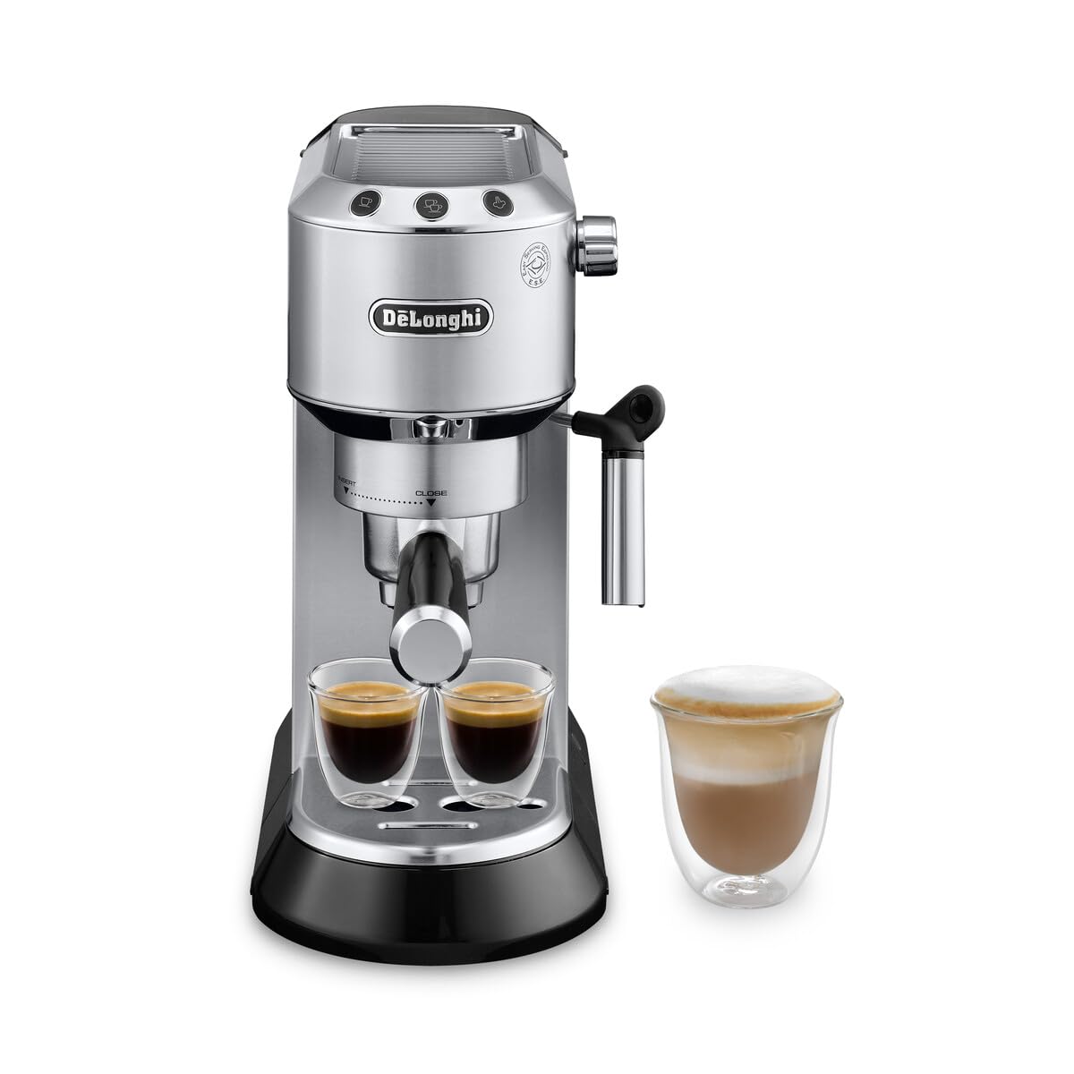 De'Longhi Dedica Ec680M, Espresso Machine, Coffee And Cappucino Maker With Milk Frother, Metal / Stainless, Compact Design 6 In