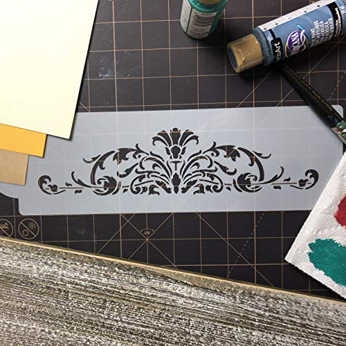Designer Stencils Turn Of The Century Cake Stencil Side, Beige/Semi-Transparent