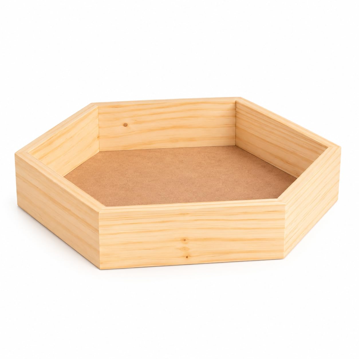 Hexagonal Wooden Gift Tray 25.4 X 25.4 X 5.08 Cm