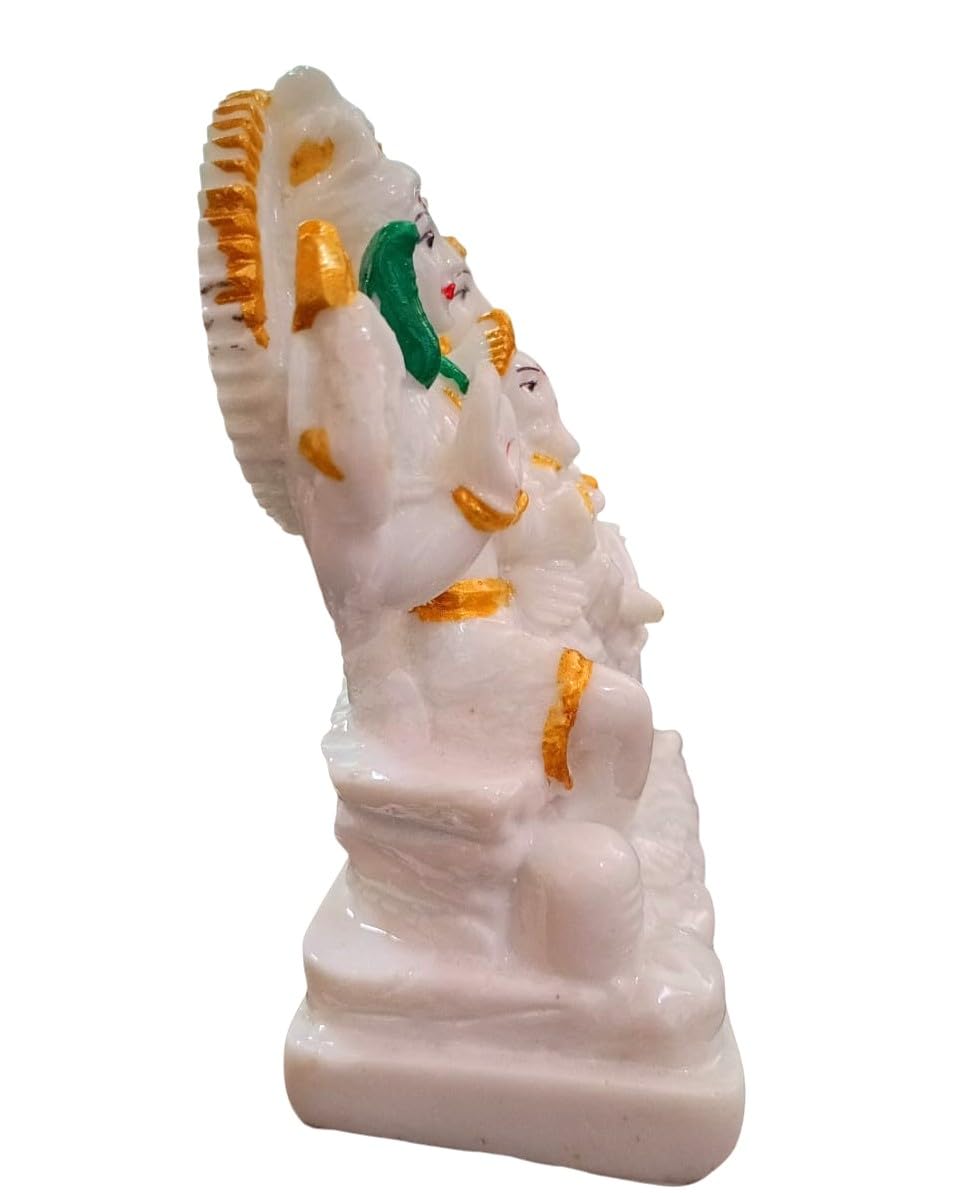 Ani Divine Elegant Shiv Parivar Murti White & Golden Resin Idol || Lord Shiv Ji, Parvati, Ganesh & Shivling For Pooja Room, Offi