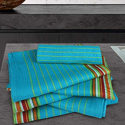 Urban Villa Kitchen Towels (20X30 Inches 12 Pack) Extra Large Premium Salsa Stripes Dish Towels For Kitchen Dish Cloths Highly A