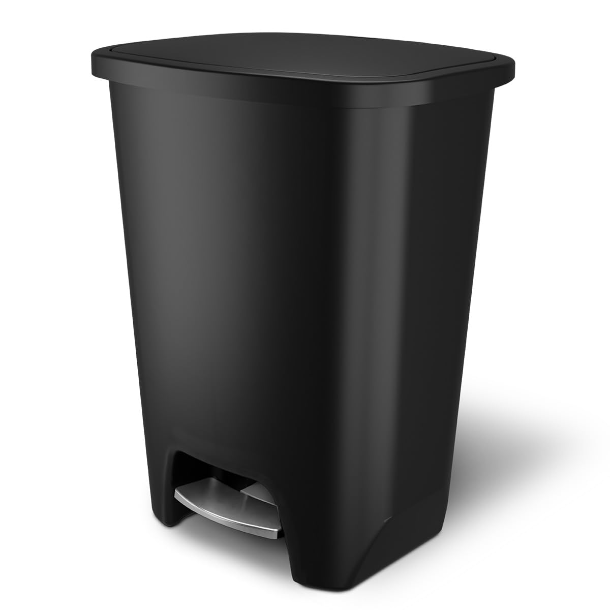 Glad 20 Gallon Trash Can - Plastic Kitchen Waste Bin With Odor Protection Of Lid, Premium Stainless Steel Step On Foot Pedal And