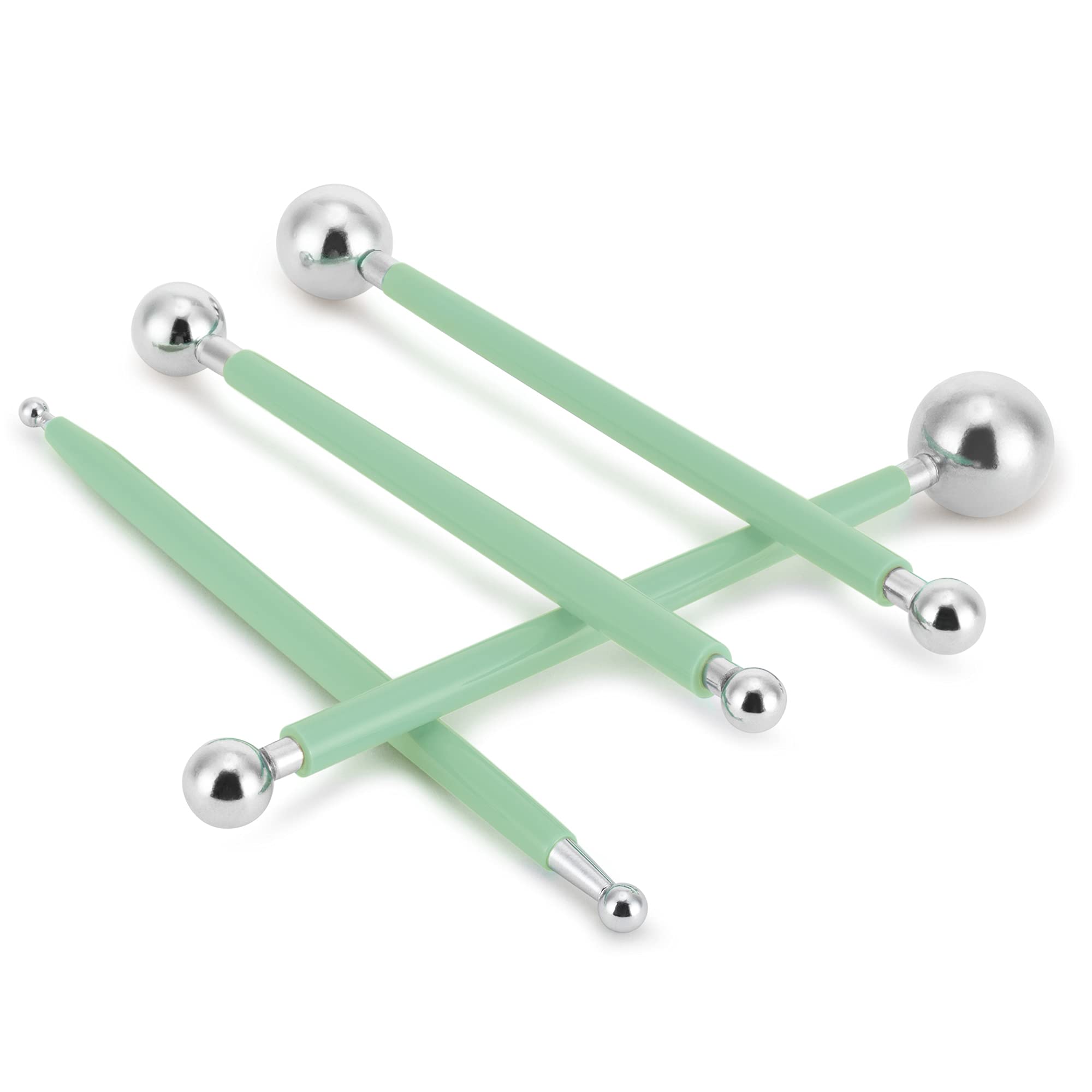 Ailaxq Cake Decorating Metal Ball Fondant Tool, Fondant Cake Pan Flower Decorating Clay Flower Sugar Craft Ball Model Diy Tool (