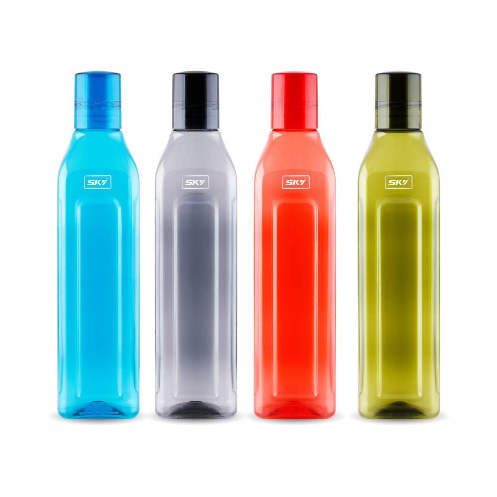 Sky Miami Unbreakable Pet Water Bottle, Set Of 4, 1000 Ml, Multicolor