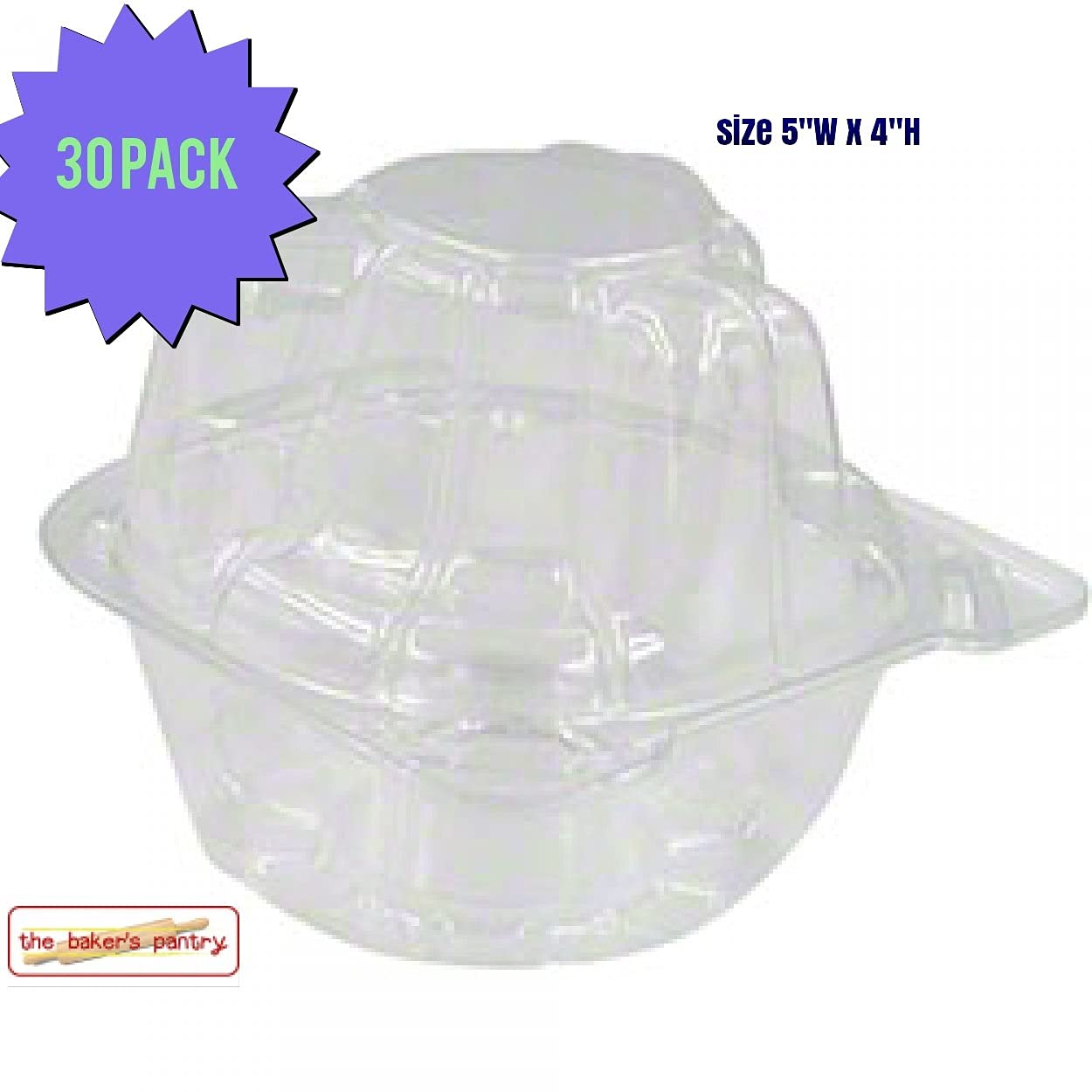 50 Jumbo Individual Cupcake Containers Large Strong Quality Clear Individual Cupcake And Muffin Containers Plastic Disposable Si