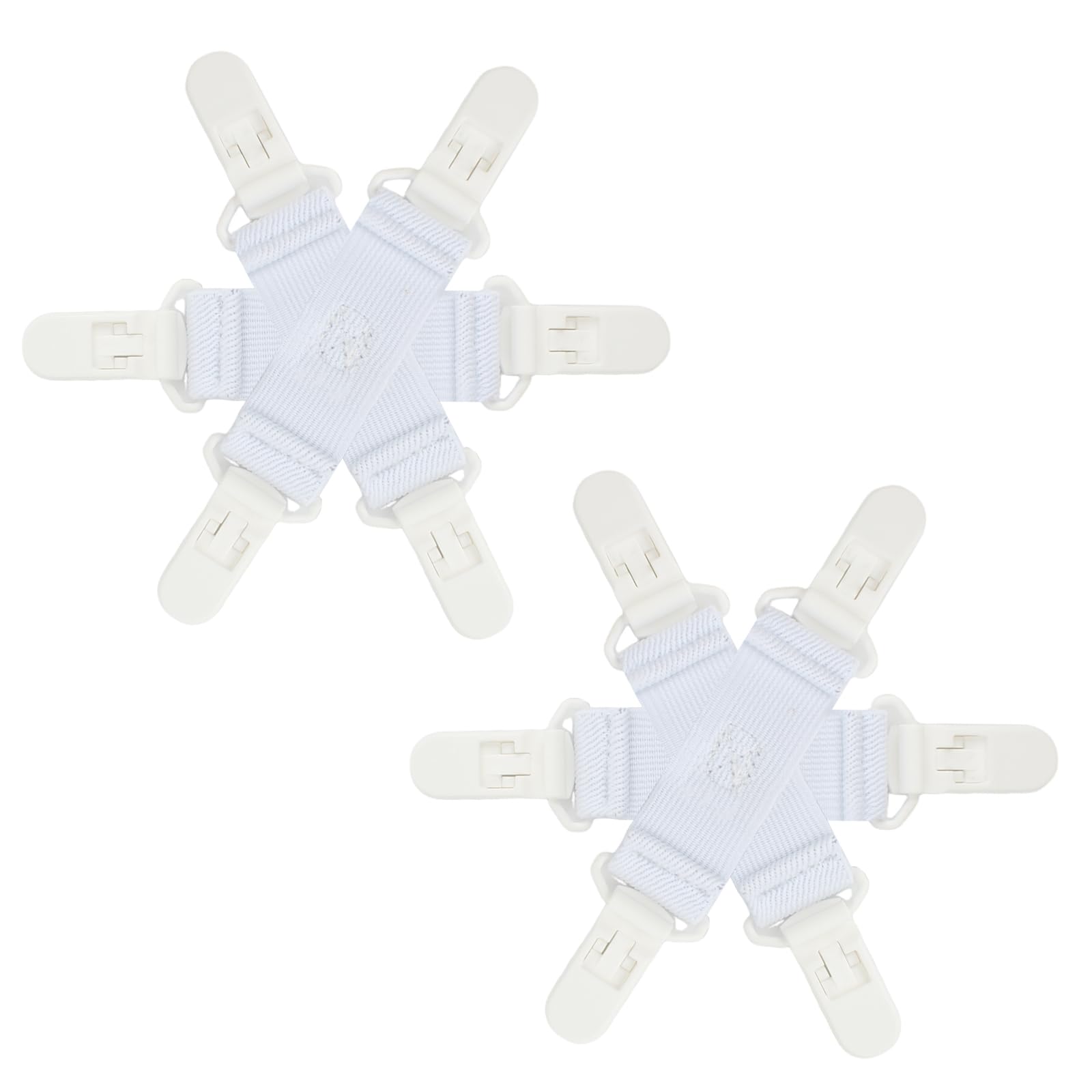 QOPAHI Bed Sheet Detangler with 6-Clip, WAD Preventer Stop Bed Sheets/Duvet Covers/Blankets from Tangling, Twisting & Balling up