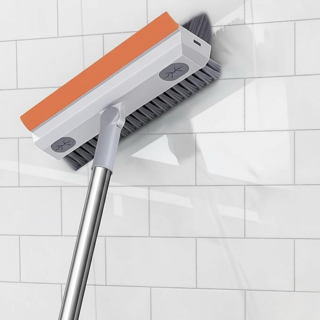 Rutv Bathroom Floor Scrub, Wall, Tile & Grout Cleaning Brush With Wiper And Adjustable Long Handle 180 Rotate Home And Kitchen C