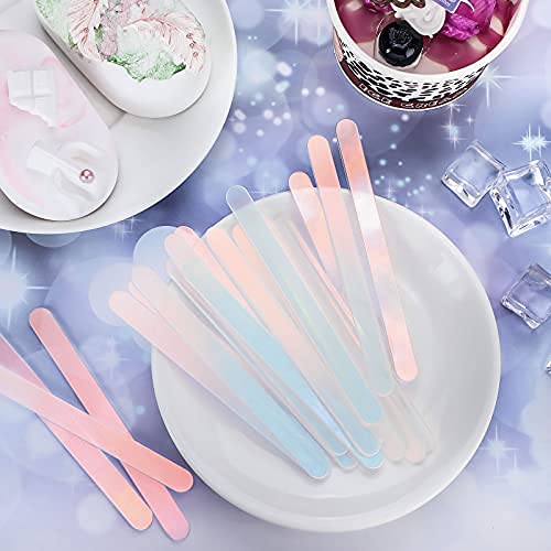 Romooa 30 Pcs cakesicle sticks Ice Cream Acrylic Reusable Cake Pop Mold colored plastic Ice Pop Sticks for Cake topper Cream Can