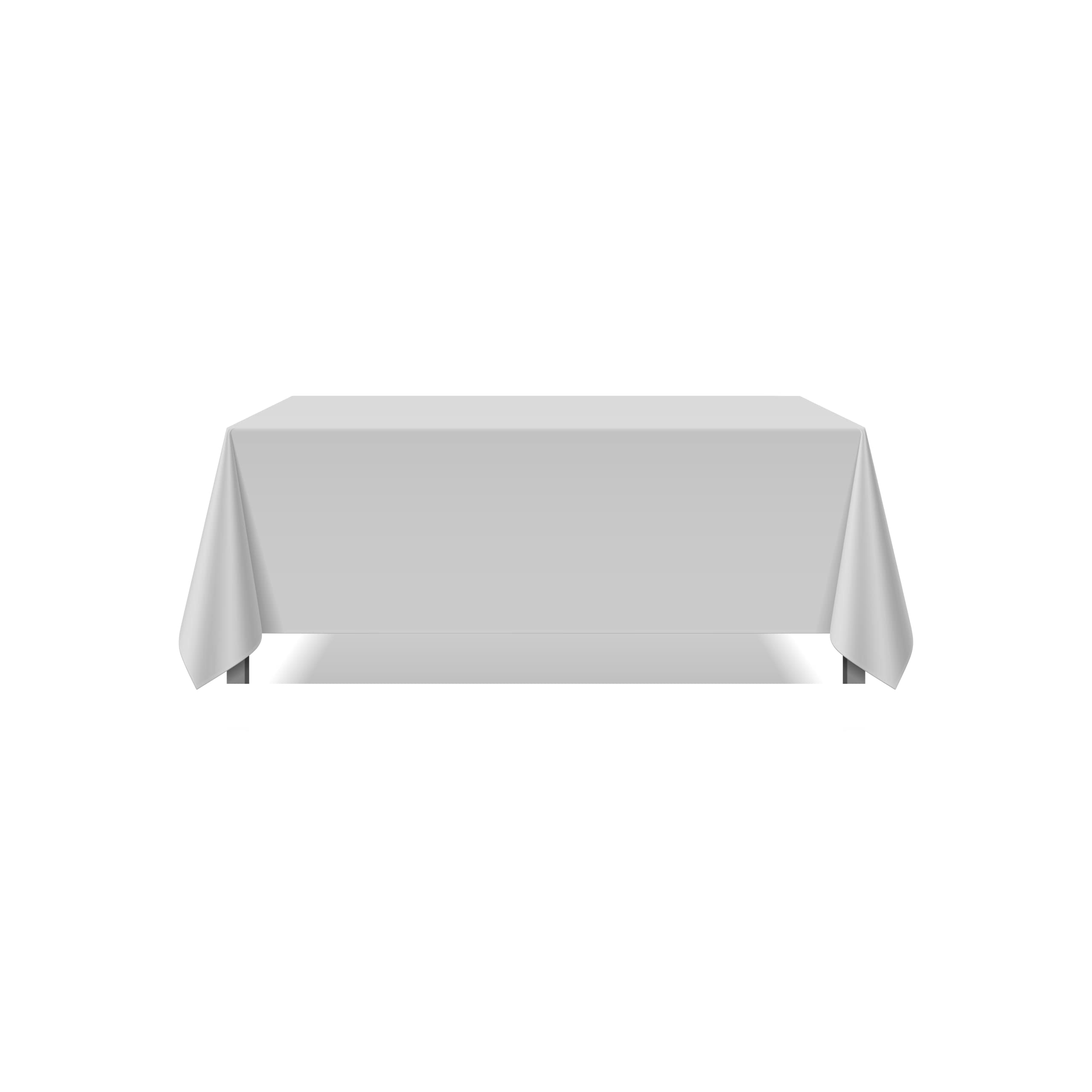 Pomp Silver 90 X 132 Premium Polyester Tablecloth  Wrinkle + Stain Resistant Easy Care Fabric  Fits 6Ft Rectangle Table