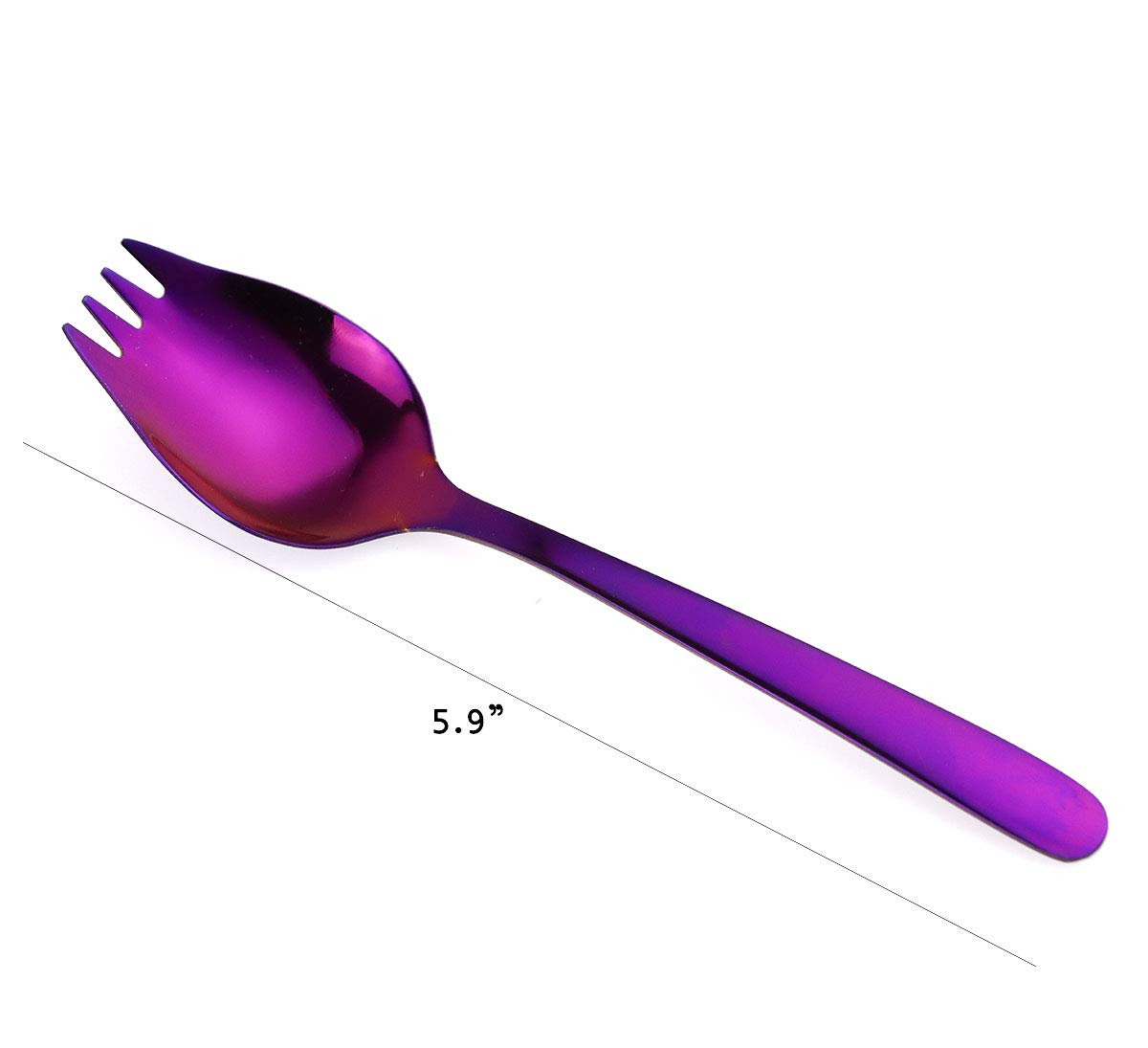 Jucoxo Sporks 4 Pack Stainless Steel Sporks 5.9 Inch Spork Spoon For Ice Cream Spoon Salad Forks, Fruit Appetizer Dessert Spoons