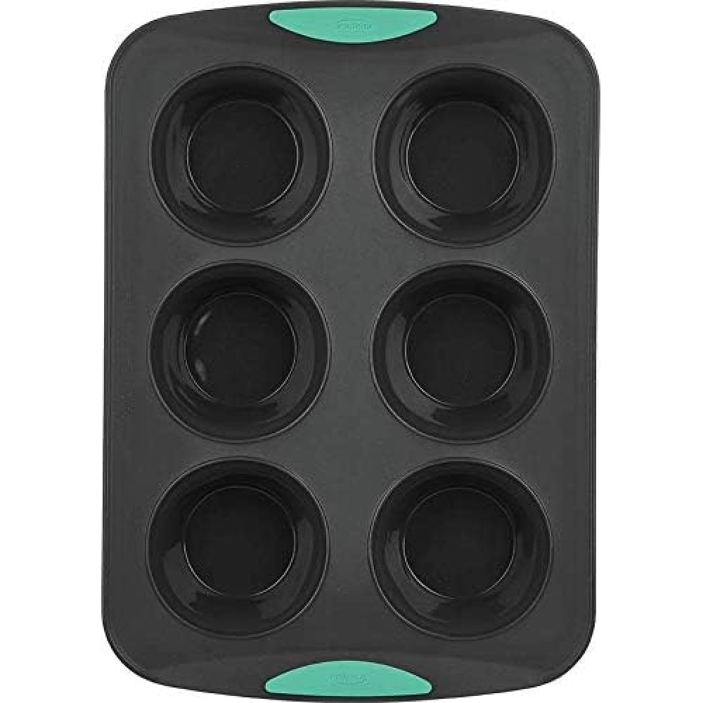 Trudeau Bakeware Cupcake Pan, 6-Count, Mint