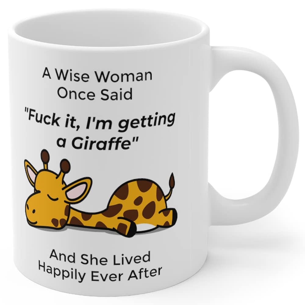 Funny Giraffe Gifts For Women Giraffes Lovers Mom Mug Birthday Gift Mother 'S Day 2024 Christmas Fun Wise Woman Once Said Coffee