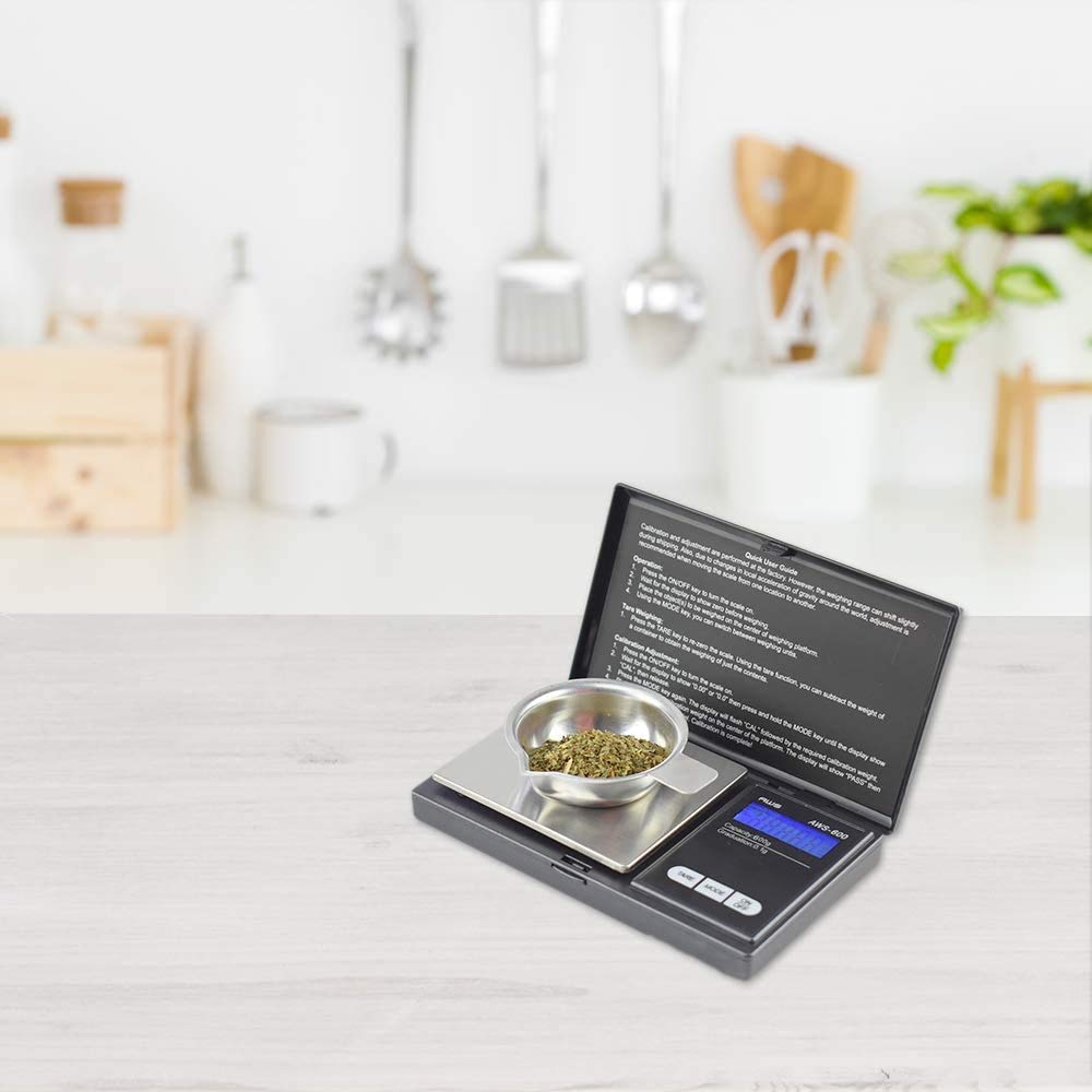 American Weigh Scales Digital Pocket Scale 600g x 0.1g with LCD Display Gram, Ounce, Carat, Grain for Coins, Jewellery, Gemstone