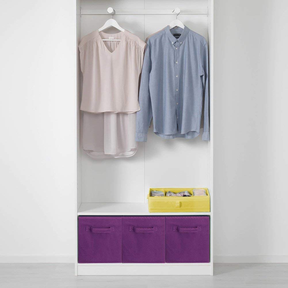 ShellKingdom Storage Bins  Foldable Fabric Storage Cubes And Cloth Storage Organizer Drawer For Closet And Toys Storage 2 Pack(Purple)