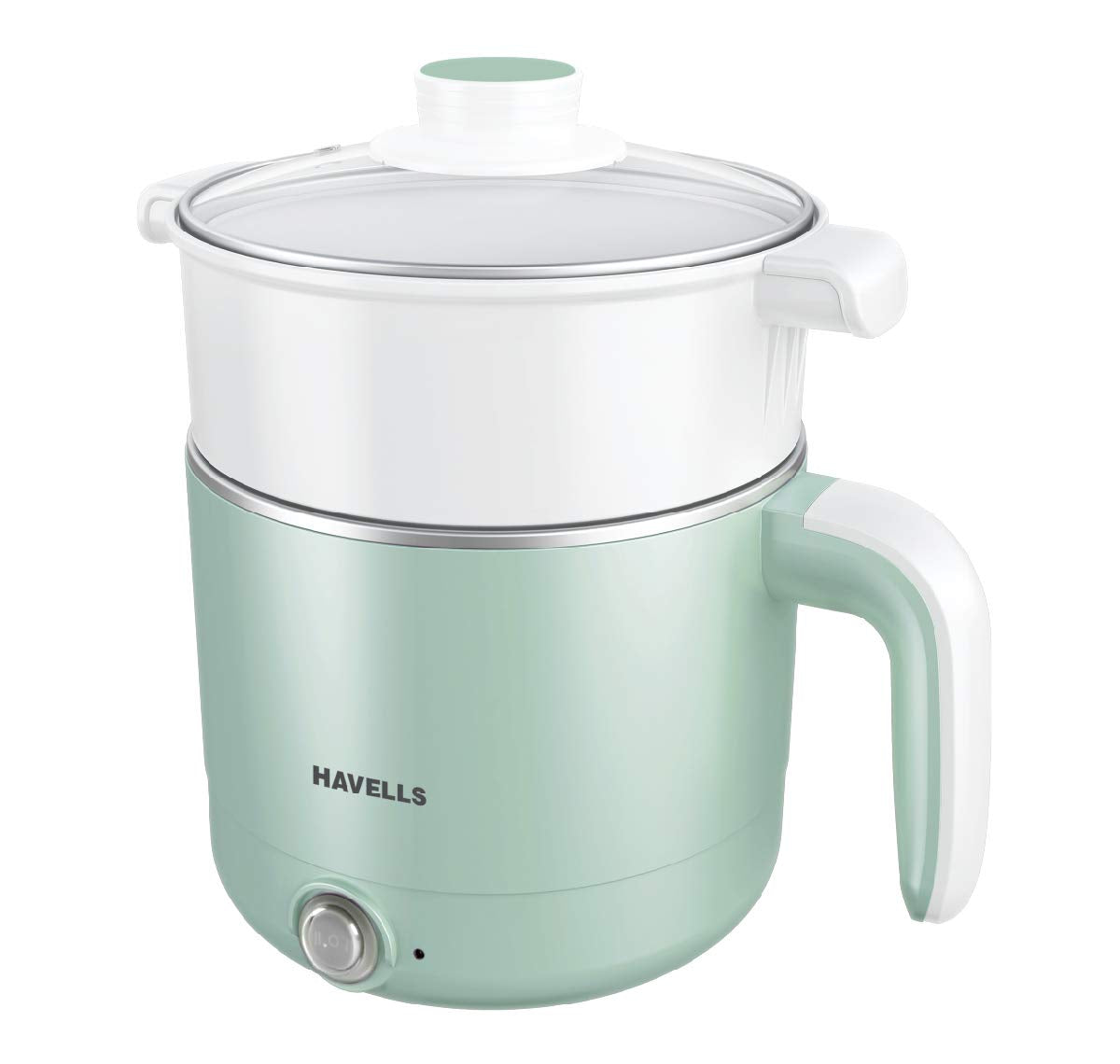 Havells Capture 1.2 L Multi-Cook Electric Kettle With Steamer | 650W |304 Stainless Steel Inner Body|Cooks Noodles, Rice, Milk |