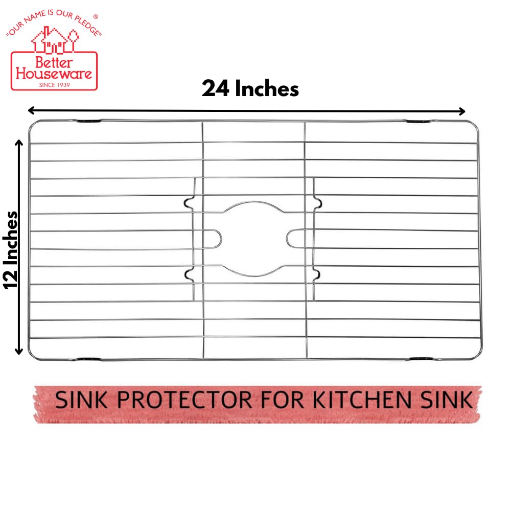 Better Houseware Stainless Steel Sink Protector Sink Mat Stainless Steel Sink Rack For Bottom Of Sink Protectors For Kitchen Sin