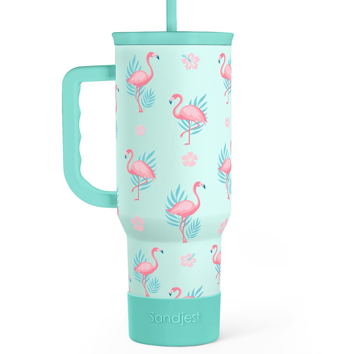 Flamingo Tumbler, Stainless Steel Insulated Tumblers Coffee Mug Cup with Handle, Gifts for Women Girls on Birthday Christmas Sum